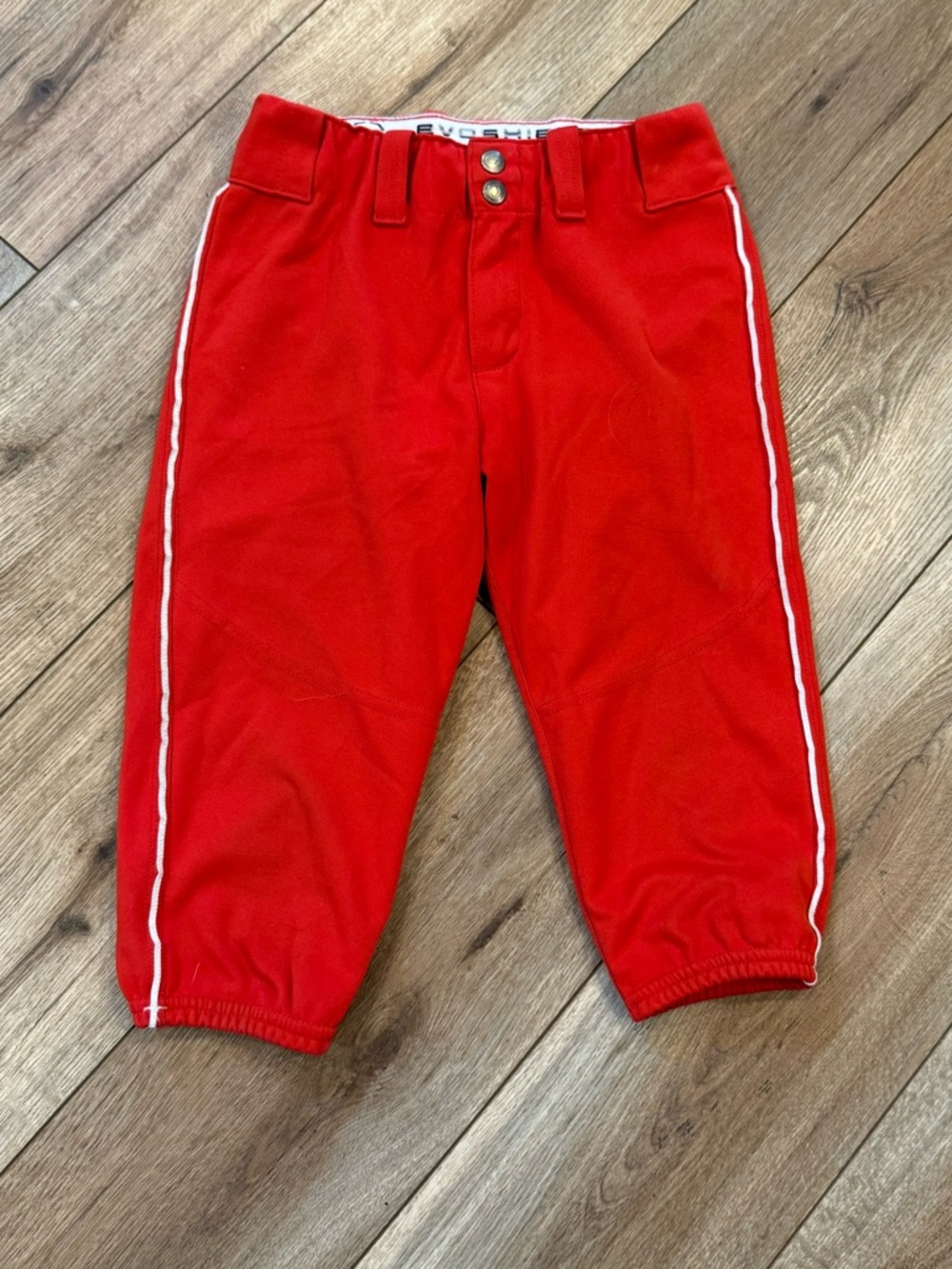 Evoshield Red Softball Pants with White Side Stripe - Athletic Fit
